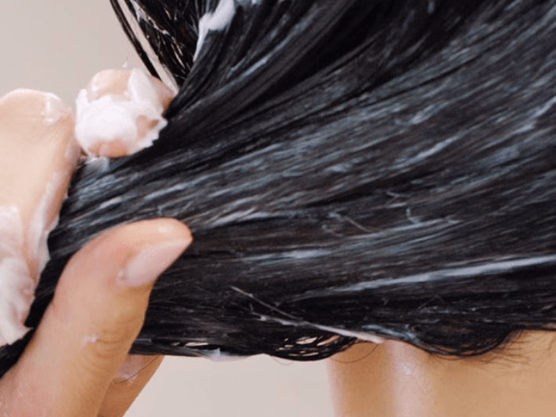 Hair washing routine for scalp health.